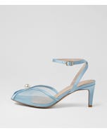 Bridee Pale Blue Satin Sandals