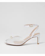 Bridee White Satin Sandals