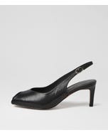 Bouquets Black Crinkle Leather Sandals