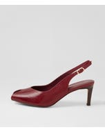 Bouquets Burgundy Dark Brown Crinkle Leather Sandals
