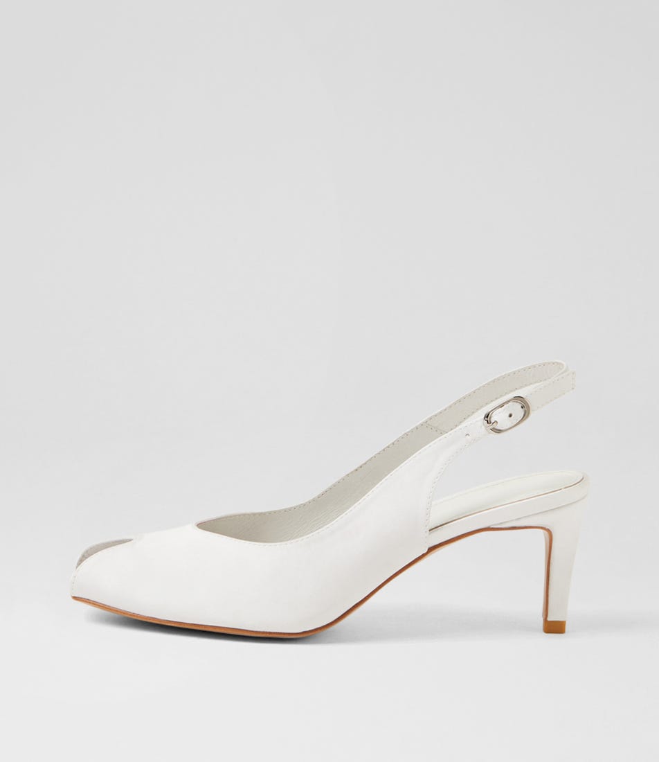 Bouquets White Satin Sandals