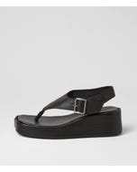Candoa Black Leather Sandals