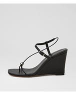 Agen Black Leather Sandals