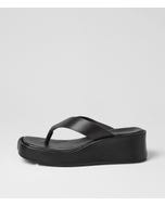 Coastin Black Leather Sandals