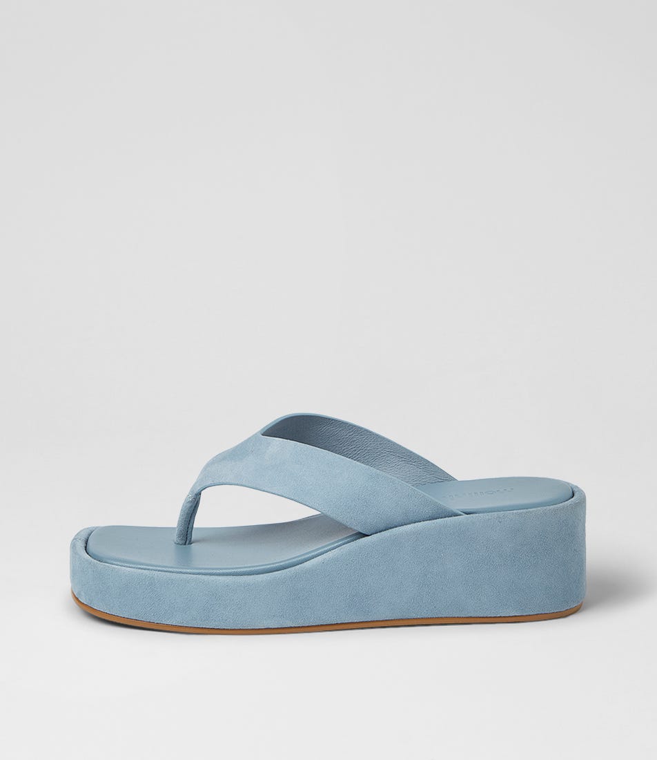 Coastin Pale Blue Suede Sandals