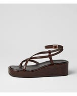 Cinsere Choc Crinkle Leather Sandals