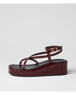 Cinsere Bordeaux Crinkle Leather Sandals