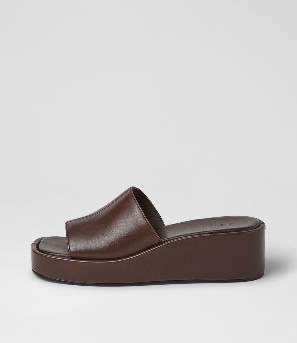 Chevrone Deep Brown Leather Sandals