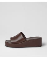 Chevrone Deep Brown Leather Sandals