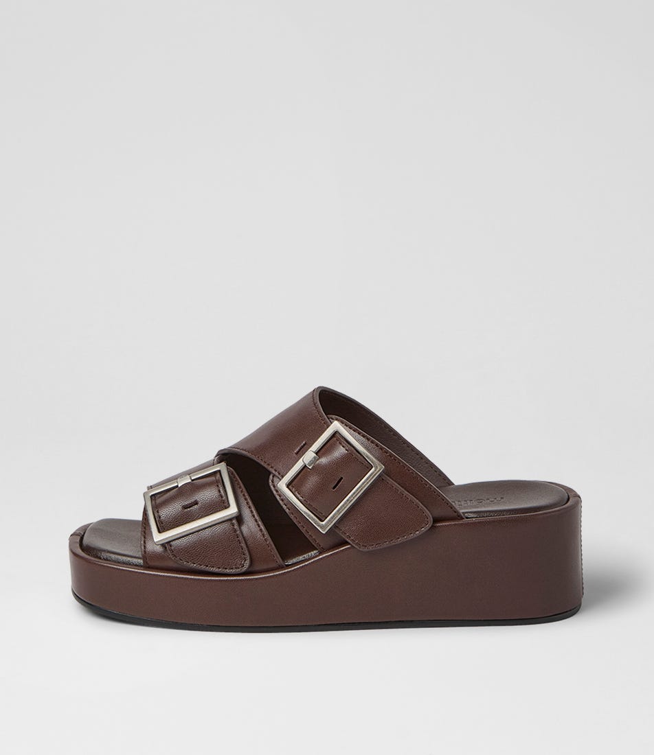Camimer Deep Brown Leather Sandals