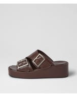 Camimer Deep Brown Leather Sandals