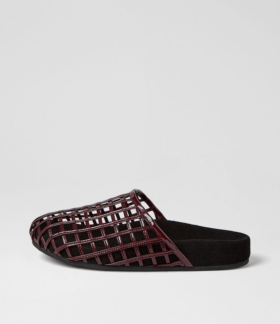 Donney Burgundy Patent Leather Mules