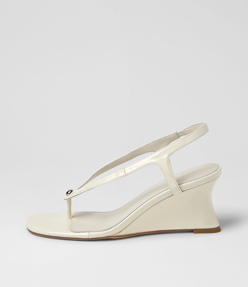 Feltit Cream Patent Leather Sandals