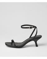 Hazeel Black Leather Sandals