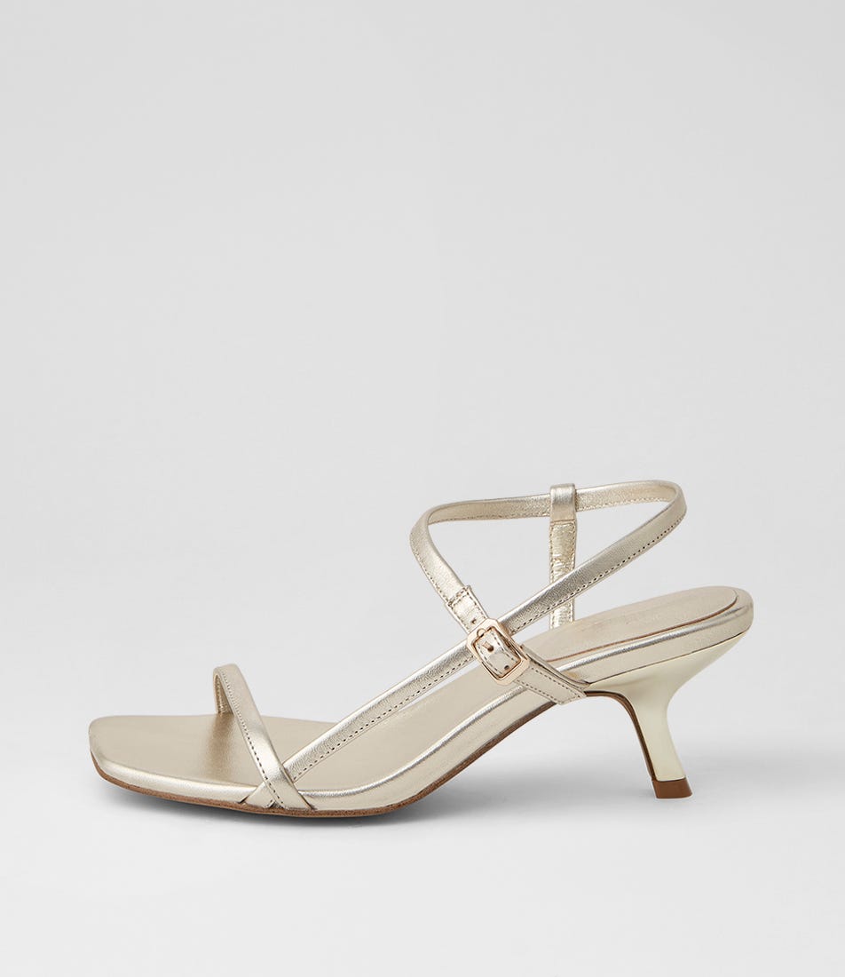 Heressa Gold Leather Sandals