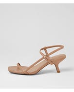 Heressa Dark Nude Leather Heeled Sandals