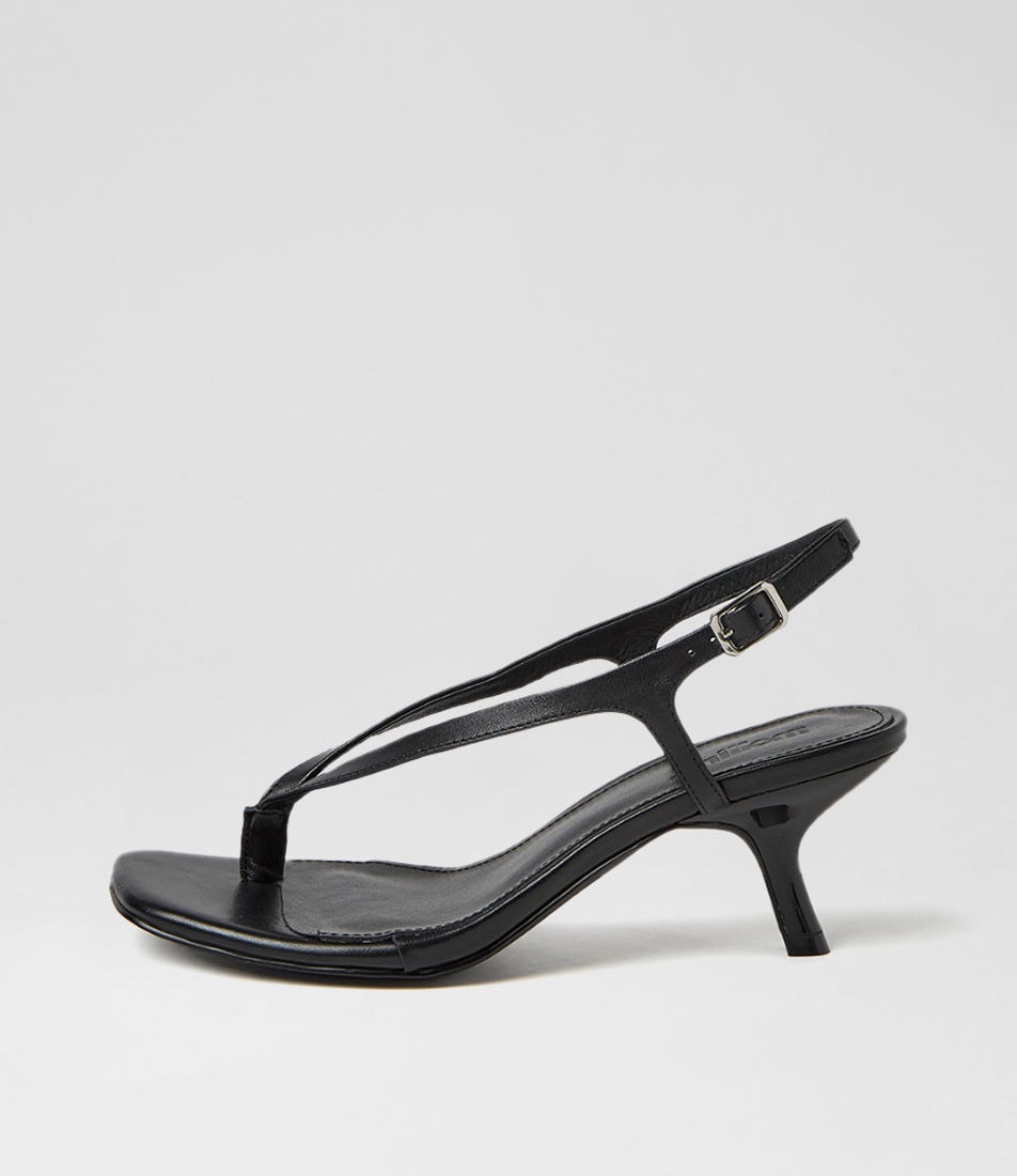 Holi Black Leather Sandals
