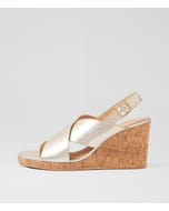 Kibbi Gold Cork Leather Wedges