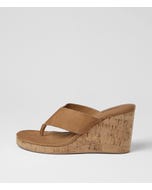 Kontour Tan Cork Suede Sandals