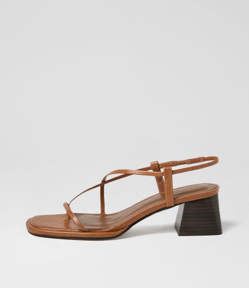 Marcello Cognac Vintage Dark Brown Leather Sandals