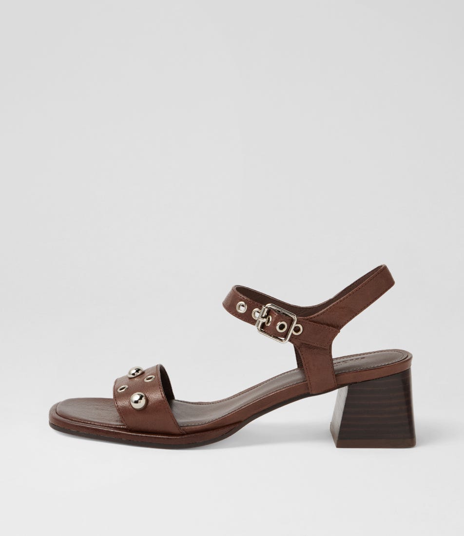 Mariell Choc Vintage Dark Brown Leather Sandals