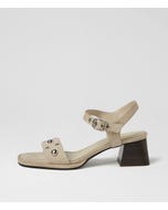 Mariell Stone Dark Brown Suede Sandals