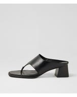 Marte Black Leather Sandals