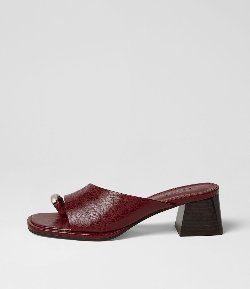 Mathila Burgundy Vintage Dark Brown Leather Sandals