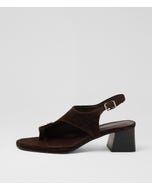 Micaela Choc Black Suede Sandals