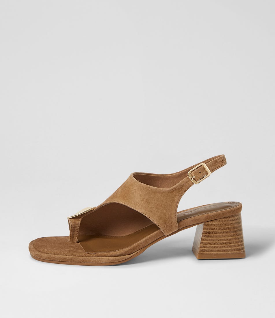 Micaela Tan Natural Suede Sandals