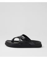 Milie Black Leather Slides