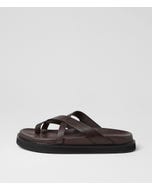 Milie Choc Leather Slides