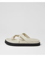 Milie Cream Leather Slides