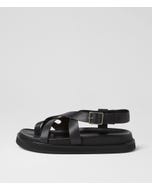 Meyne Black Leather Sandals