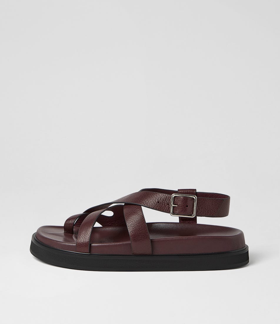 Meyne Burgundy Leather Sandals