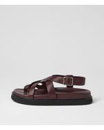 Meyne Burgundy Leather Sandals