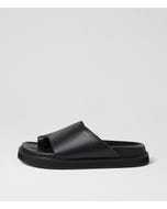Magsi Black Leather Slides