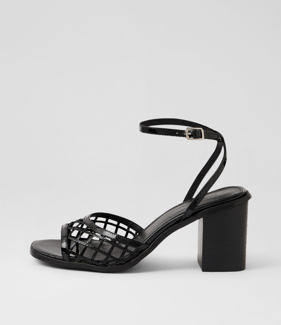 Naede Black Patent Leather Sandals