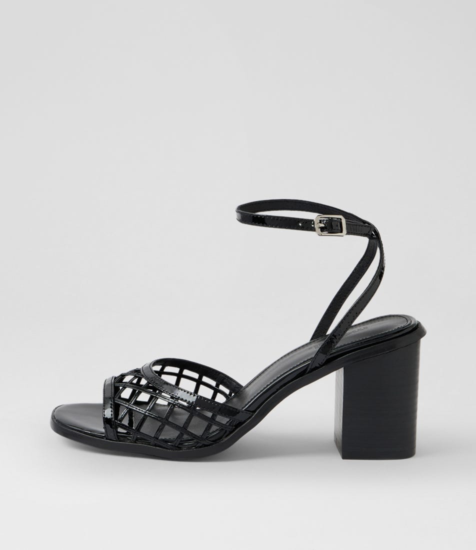 Naede Black Patent Leather Sandals