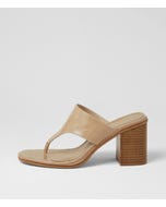 Neomi Camel Natural Crinkle Leather Sandals
