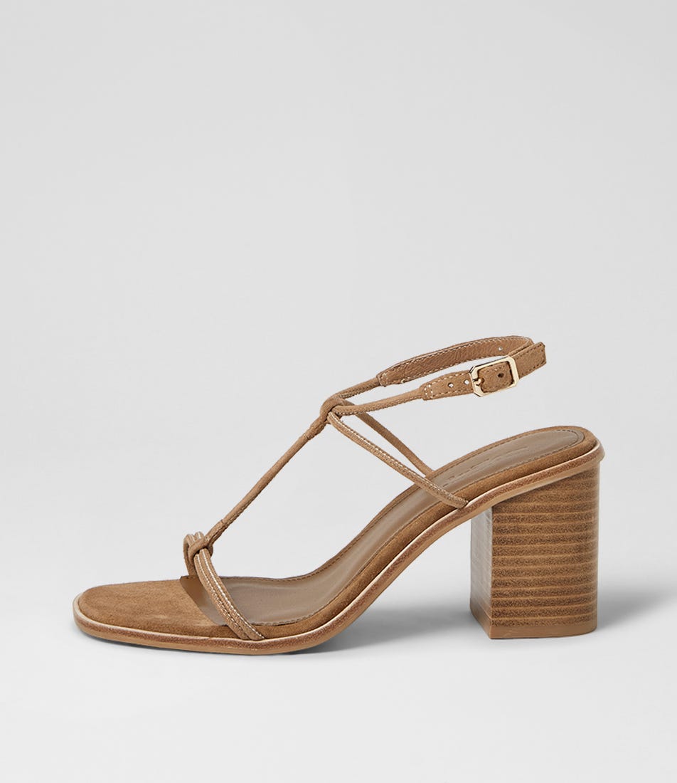 Neun Tan Natural Suede Sandals