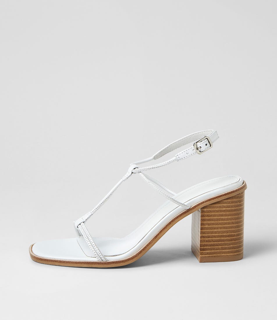 Neun White Natural Leather Sandals