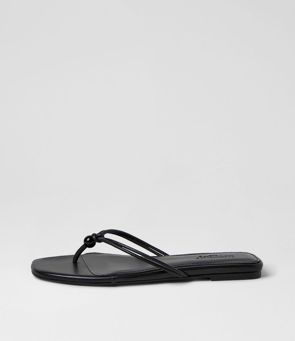 Rianni Black Leather Thongs