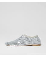 Reffie Silver Gem Mesh Slip Ons