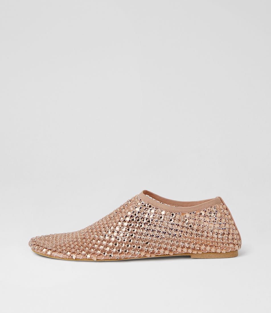Reffie Nude Gem Mesh Slip Ons