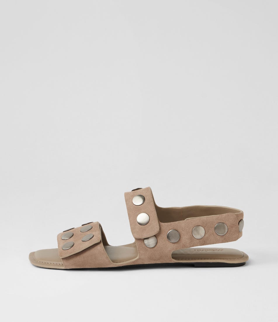 Molivia Taupe Suede Sandals