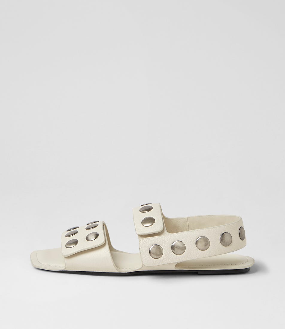 Molivia Cream Leather Sandals