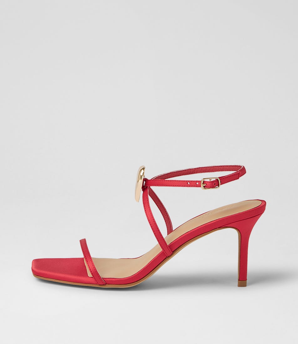 Piety Red Satin Sandals