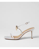Piety White Satin Sandals