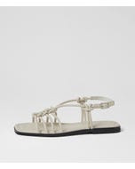 Alo Cream Leather Sandals